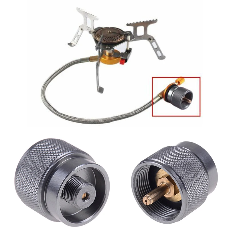 

1pc Gas Tank Adapter Outdoor 1 Lb. Stove Tank Adapter Gas Propane Cylinder Coupler Canister Valve Camping Picnic Outdoor Tools