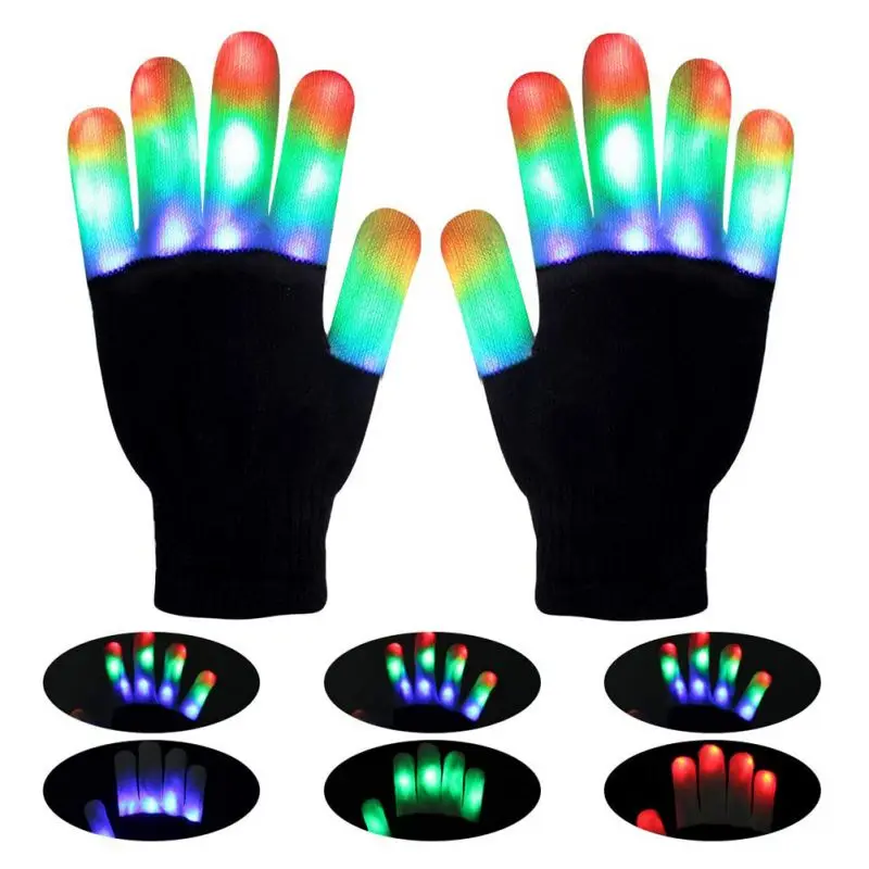 Светящиеся перчатки 1 шт. со светодиодсветильник кой для Хэллоуина игрушки детей