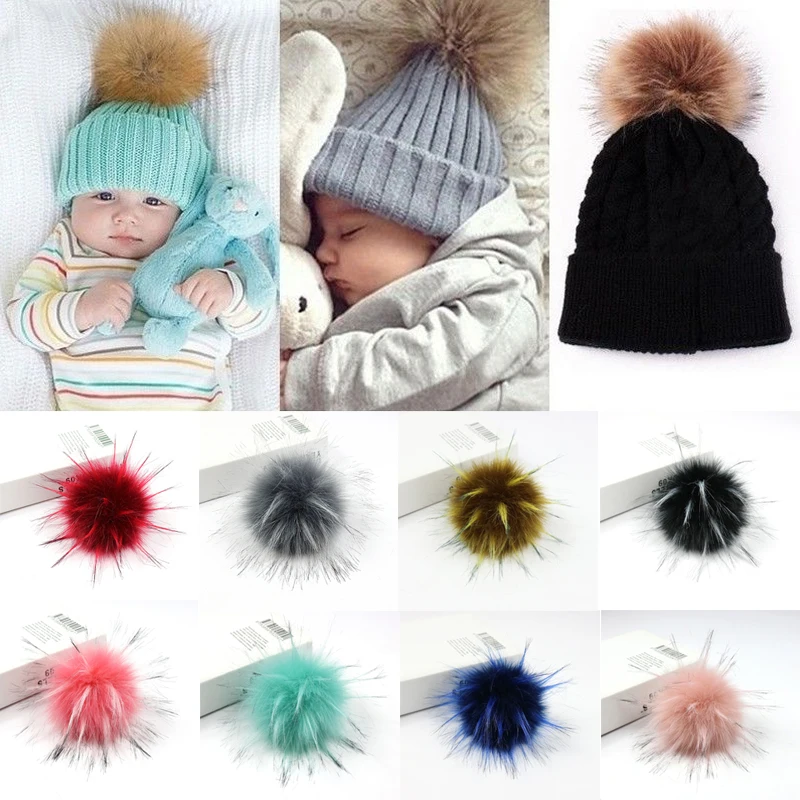 Меховые помпоны сделай сам из искусственного меха енота для женщин и детей