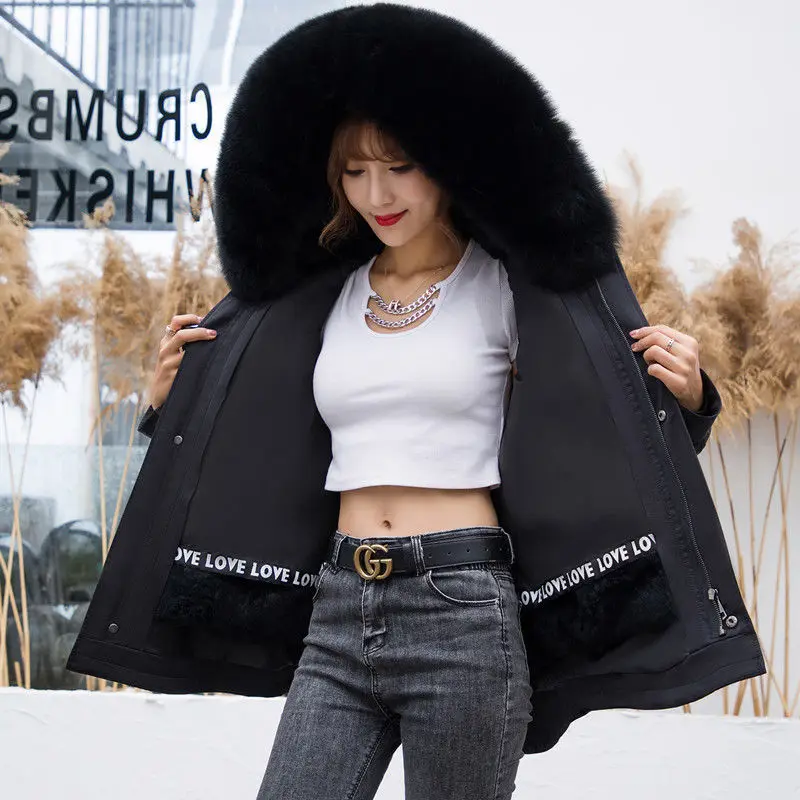 2020 парка зимняя куртка женская пальто из натурального кроличьего меха с