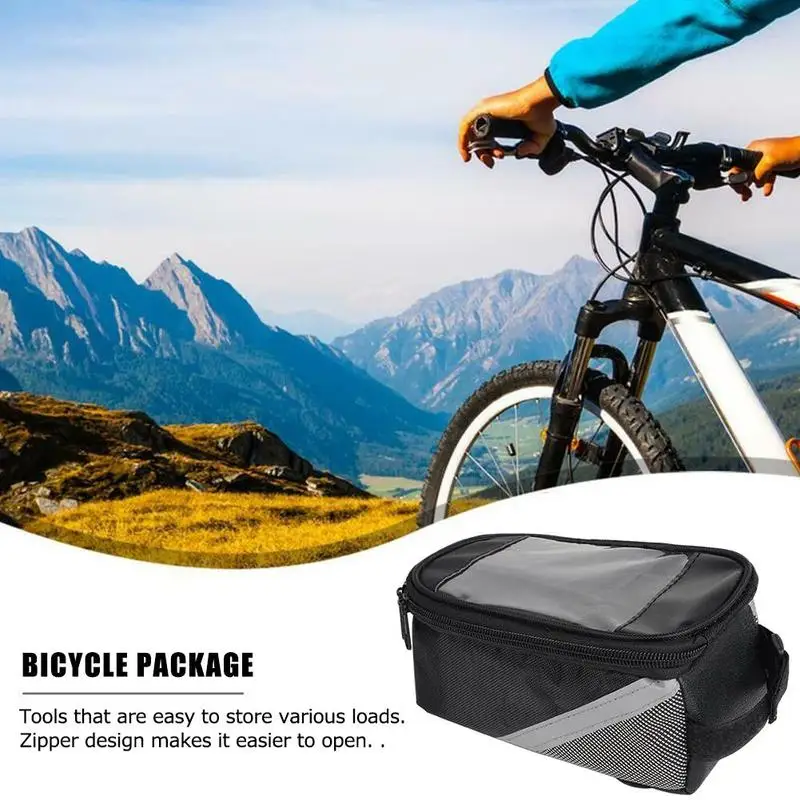 

1Pc Cycling Bicycle Front Frame Pannier Tube Bag Waterproof Mobile Mtb Bags Bike Holder Pouch Phone Mountain K2E6