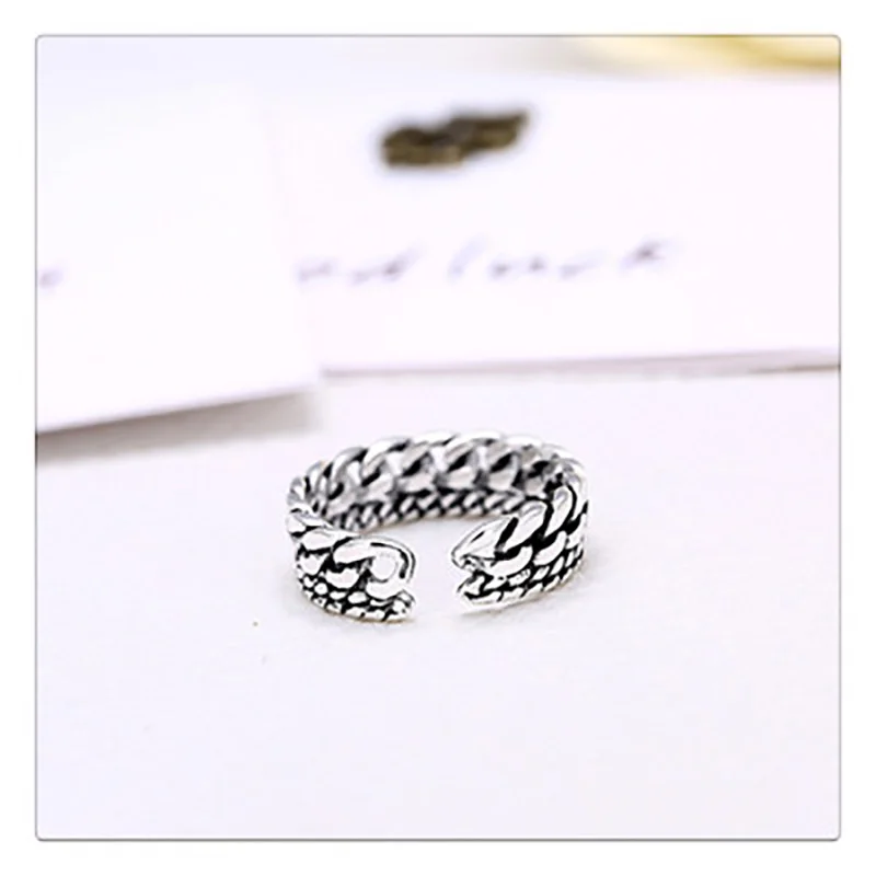 

Creative Jewelry Vintage Size Double Chain Fashion Open Rings Design Finger Rings For Women Men Party Jewelry Gadget Gifts