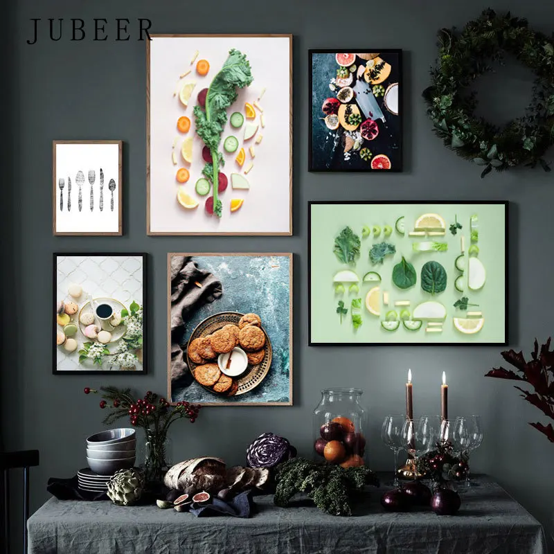 Food Canvas Prints Fruit Vegetable Wall Art Dinner Posters and Decoratrion Picture Kitchen Dining Room Restaurant Decor | Дом и сад
