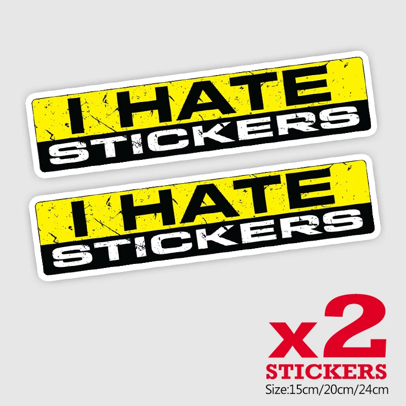 

Наклейки I HATE 32626 #2 шт./упак. 15/20/24 см, автомобильная наклейка, водонепроницаемые аксессуары на бампер, заднее стекло, грузовик, мотоцикл