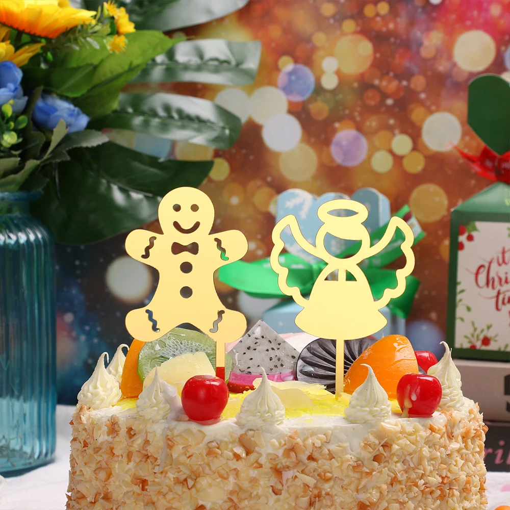 1 шт. креативные акриловые украшения для торта флаги рождественские открытки