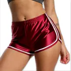 Женские атласные спортивные шорты для девочек, Короткие штаны для бега, тренажерного зала, фитнеса, чарлидинга, летние повседневные регулируемые Пляжные штаны для тренировок