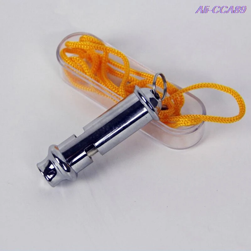 

Outdoor Ball Sports Dog Trainning Metal Referee Whistle With Neck Chain Emergency Security School Wholesale
