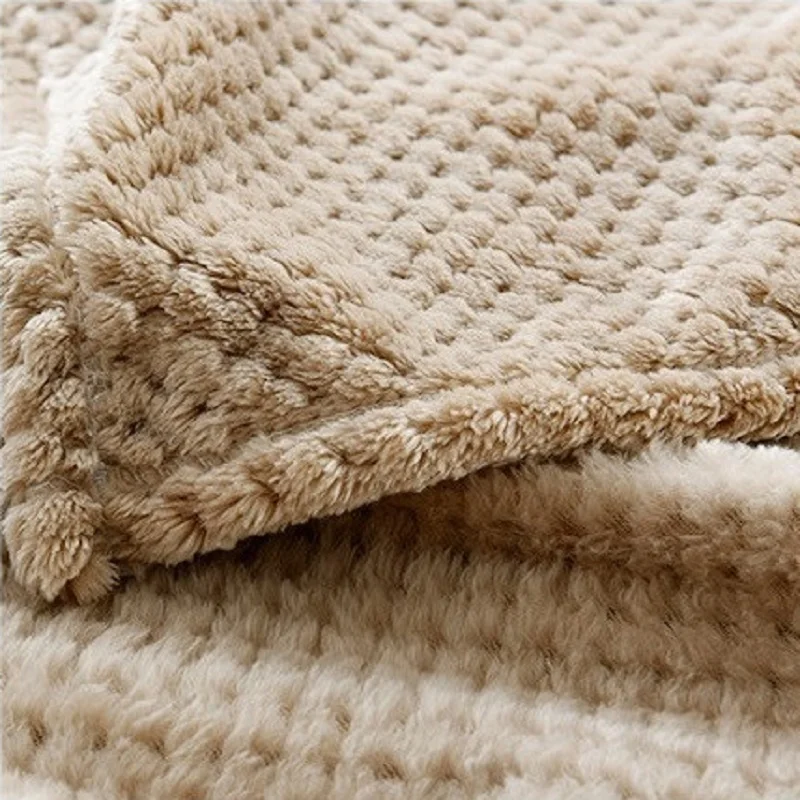 Модное Флисовое одеяло верблюжьего цвета мягкие пледы покрывало для кровати