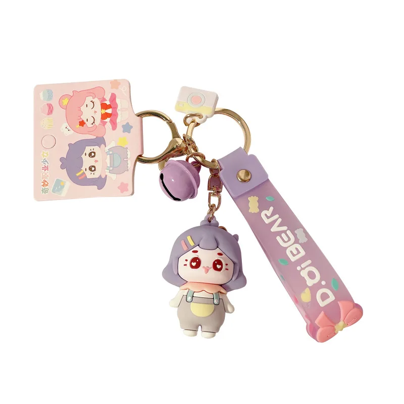 

New Anime Cartoon Wonderful Professional Girl Metal Keychain Men and Women Bag Pendant Trend Car Key Chain Creative Couple Gift