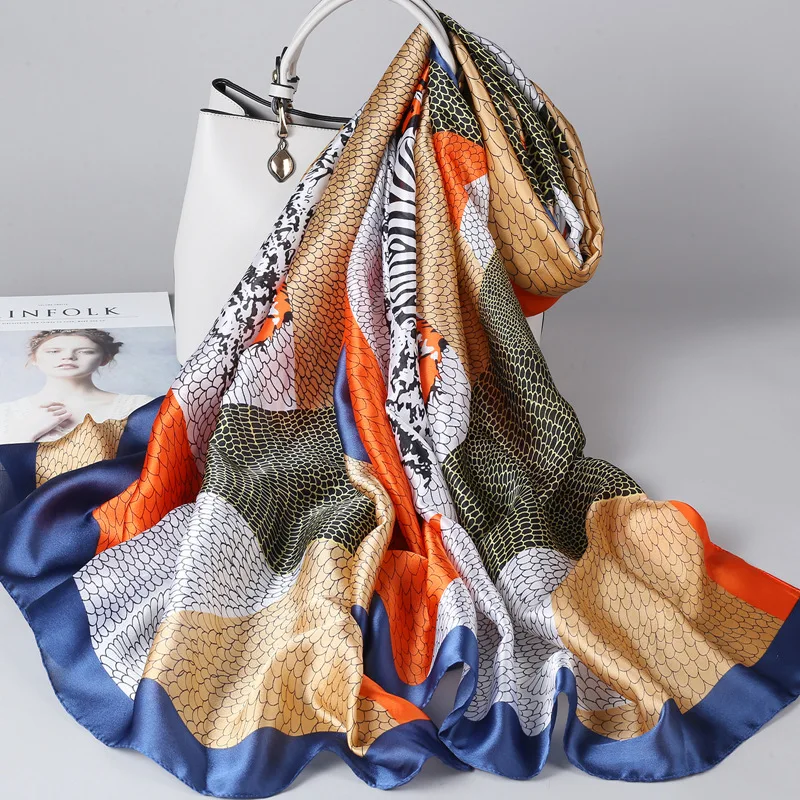 2020 новый дизайн шелковый шарф для женщин летний тонкий солнцезащитный с юбкой