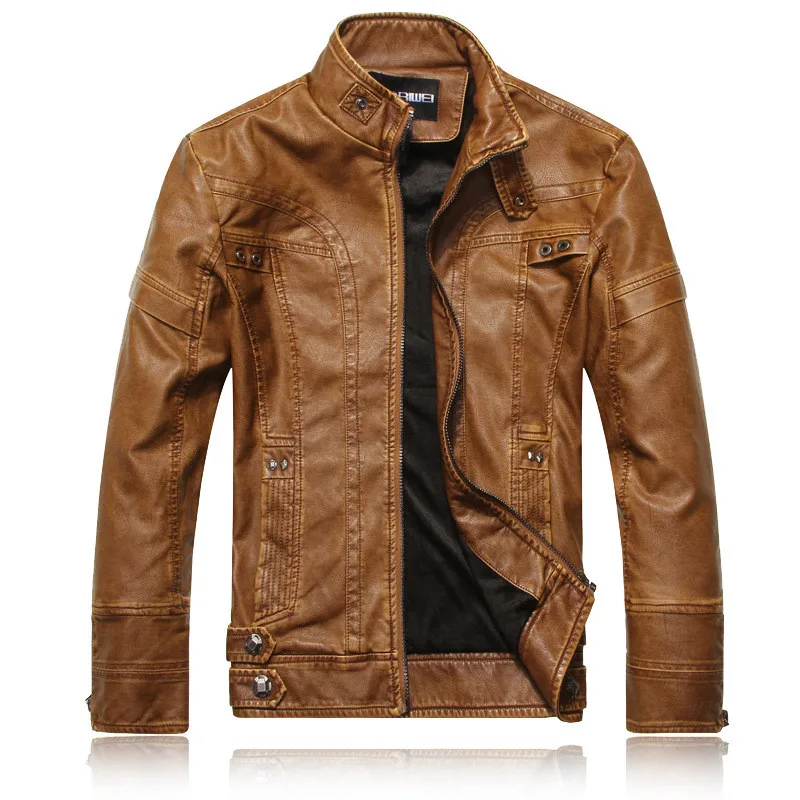 

Coats Mens Leather Black Business Jacket Male Windproof Coat Winter Jacket Brown Men 5XL Biker Outerwear Motorcycle Leather Real