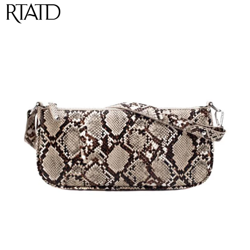 Женская модная сумочка из кожи питона винтажная сумка через плечо для девочек