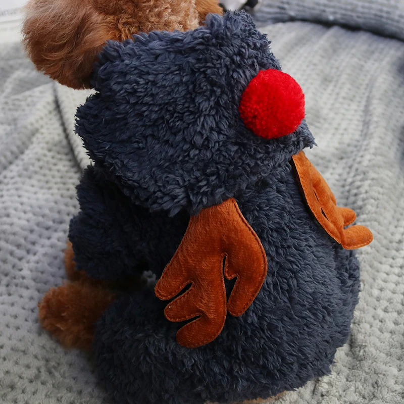 Warm Funny Reindeer Design Pet Cat Costume Windproof Small Cats Hoodie Kitten Dog Clothing Ubrania Dla Kota Hoodies OO50JS | Дом и сад