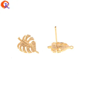 Cordial Дизайн 50 шт 10*15 мм ювелирные аксессуарыручная работаПОДЛИННОЕ золотое покрытиелист формаDIY серьги изготовлениесерьги шпильки