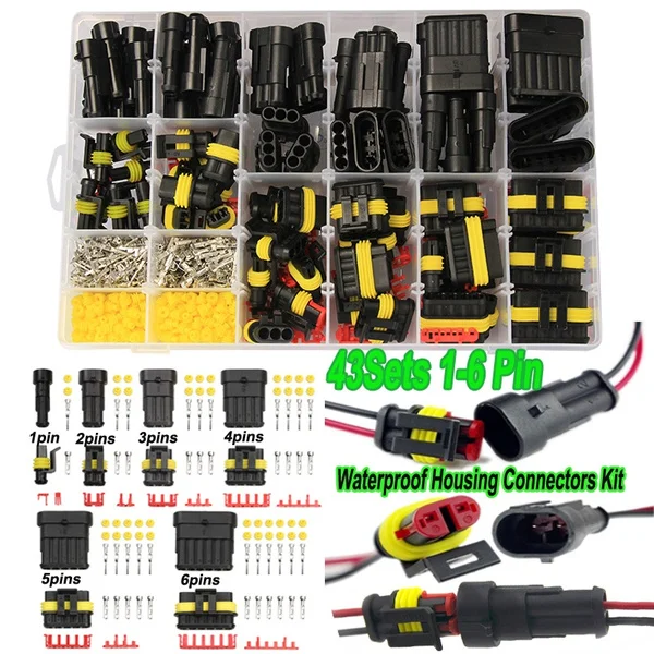 708/352/240PCS Car Wire Connector Plug Automotive Waterproof 1/2/3/4 Pin Motocycle Truck Harness Male Female Crimping Pliers Kit |