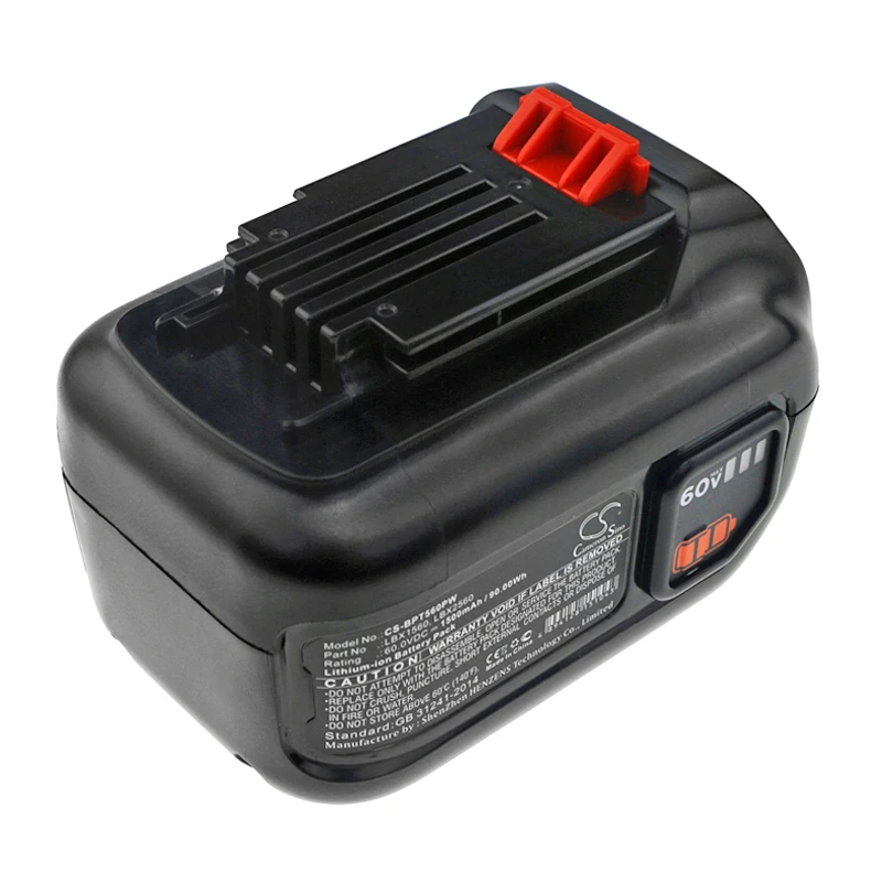 Battery for Black & Decker  60V MAX Blower, 60V MAX POWERSWAP 20 Cordless , 60V MAX trimmer, CM2060C, LHT360, LHT360C, LHT360CFF