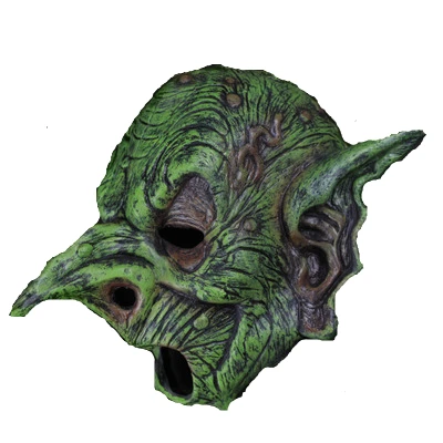 mask Goblin зеленая маска ведьмы Хэллоуин косплей, карнавальный костюм фестиваль Полная Голова маска зеленый эльф страшная маска ведьмы вечерние реквизиты - Цвет: mask