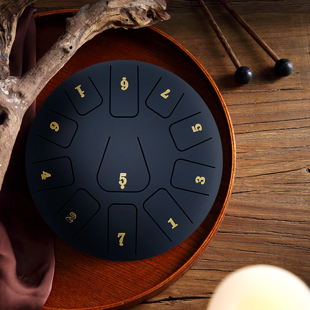 

8 inch Tongue Drum 11 Tune Musical Instrument Hand Pan Tank Drum Shoulder Bag Lightweight Portable Music Elements
