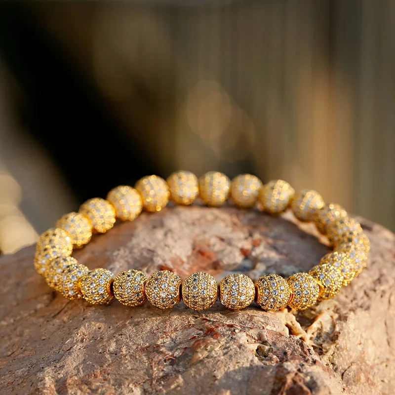 Высококачественный Браслет OIQUEI с белыми циркониевыми дискотечными шариками и