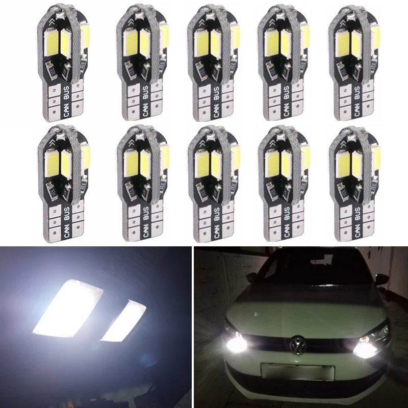10 шт. Canbus T10 W5W светодиодный ные автомобильные фары для VW Volkswagen Polo Golf 4 5 6 7 Passat B6 B5