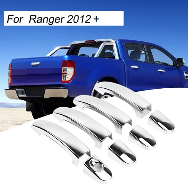 4PCS for Ford Ranger Everest 2012+ Car Chrome Door Handle Cover Trim Decorator Sticker Exterior Accessories | Автомобили и