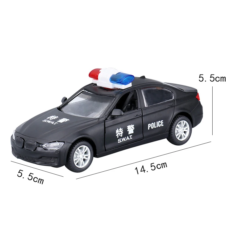

1:32 Simulation Police Car Model Toy Alloy Diecast Vehicle White Black SUV Light Music Pull Back Ornaments Collection Kid Gift