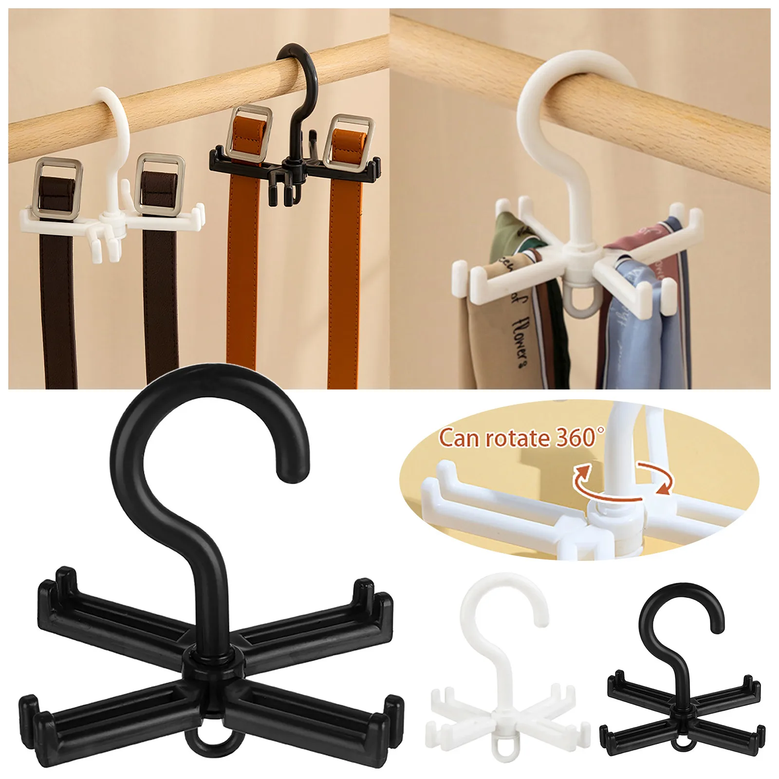 

New Household Organizer Tie Scarf Pants Belt Stockings Folding Hanger Home Kitchen Bedroom Multifunctional Hangers Storage Hook
