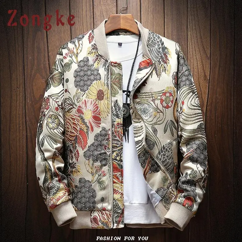 

Zongke Japanese Embroidery Men Jacket Coat Man Hip Hop Streetwear Men Jacket Coat Bomber Clothes 2019 Sping New