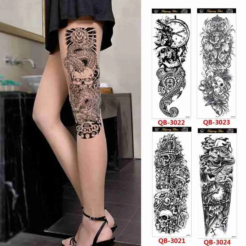 

Large Arm Sleeve Tattoo Sticker Temporary Tattoos Sleeve Fashion Full Body Tatoos Tattoo Waterproof Art Sticker Arm Fake G3F3