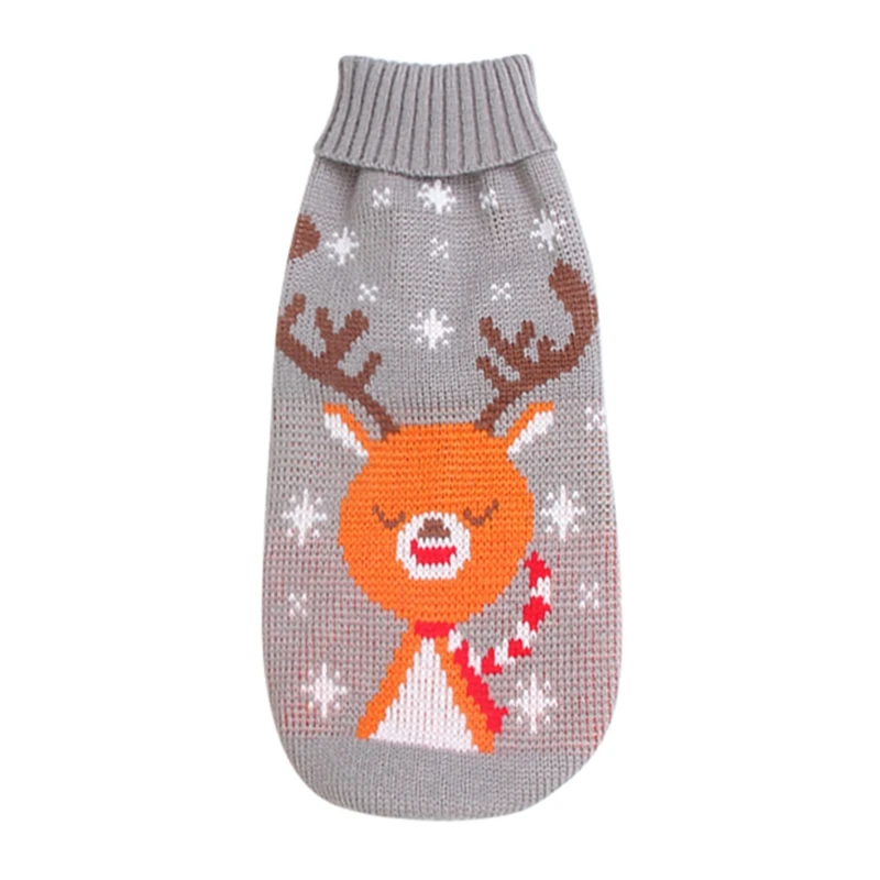 Warm Knitted Dog Christmas Sweater Winter Cartoon Reindeer Chihuahua Pet Clothes For Small Medium Dogs Clothing | Дом и сад