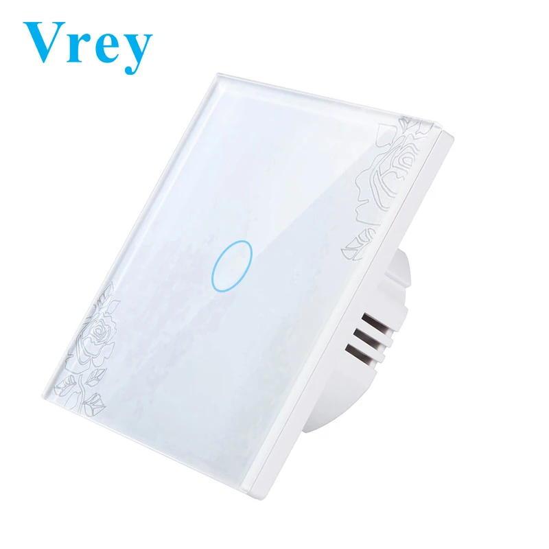 VR-TS-01 Lace Vrey ЕС стандартный сенсорный выключатель, прерыватель сенсорный выключатель, 1 банда 1 способ, AC110-220V выключатель света, настенный сенсорный выключатель - Цвет: VR-TS-01 Lace