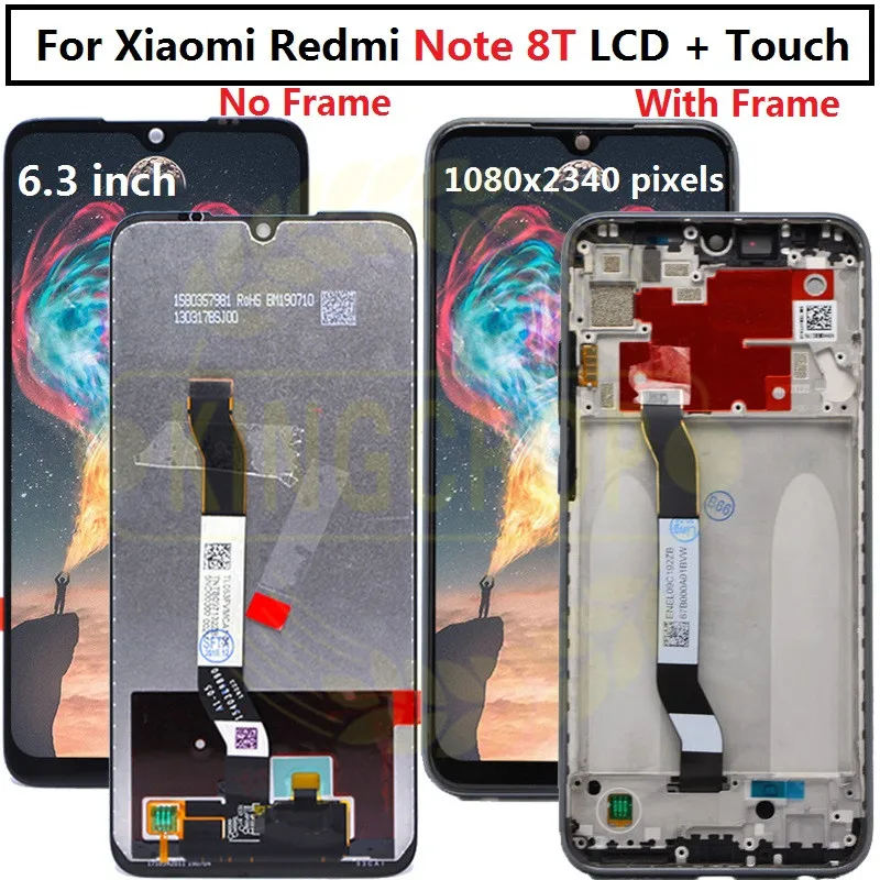 6 3 '颼% Оригинальный ЖК экран для Xiaomi Redmi Note 8T сменный Note8t сенсорный дигитайзер