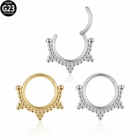 g23 titanium ball nose septum clicker hoop ring hinged segment nipple ear tragus cartilage labret daith helix piercing jewelry