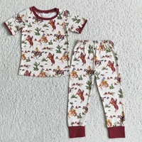 cute kids short sleeve pajamas outfits little boy carttton horse and cactus top match pants 2pieces set