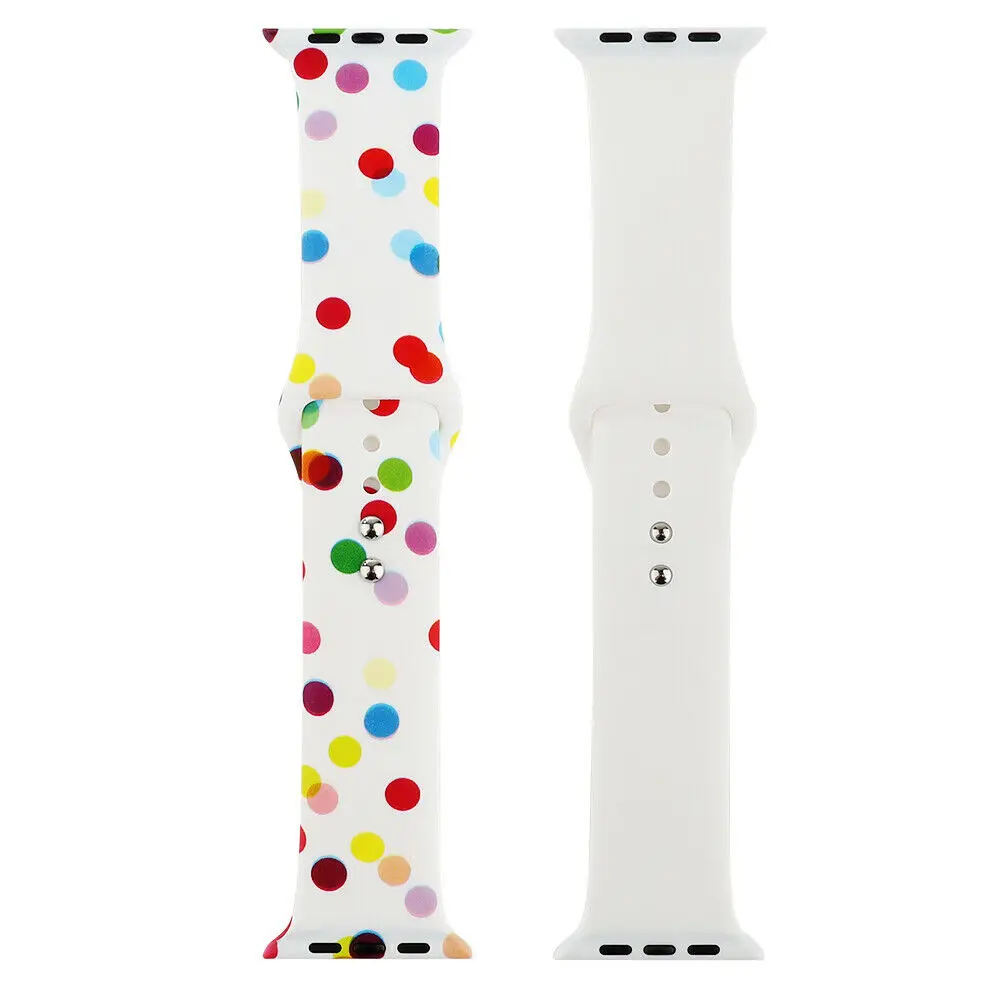 NO.32 Сменный спортивный ремешок для Apple Watch Band 5, 4, 44 мм, 40 мм, силиконовый браслет с цветочным принтом для iWatch Series 3, 2, 1, 42 мм, 38 мм - Цвет ремешка: NO.32