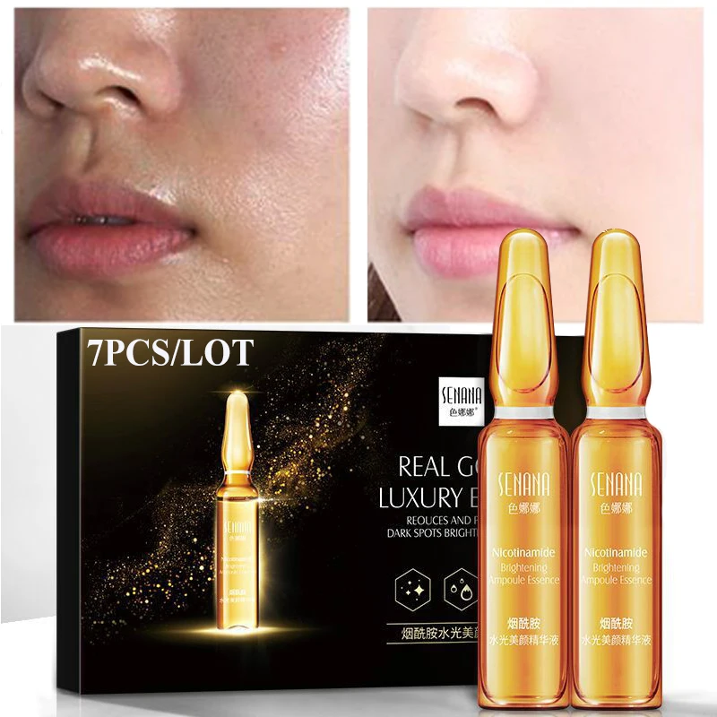 

7Pcs Serum Moisturizing Hydrating Brighten Oil-control Shrinking Pores Nicotinamide Sodium Hyaluronate Beauty Face Skin Care 2ml