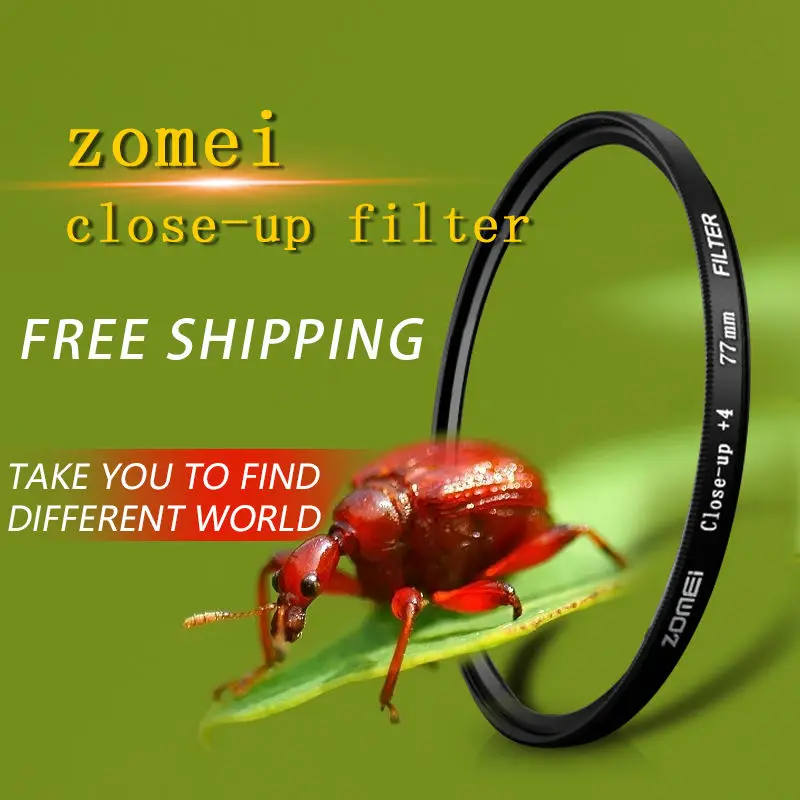 Макрофильтр для объектива Zomei + 1 2 3 4 8 10 Оптический стеклянный фильтр камеры