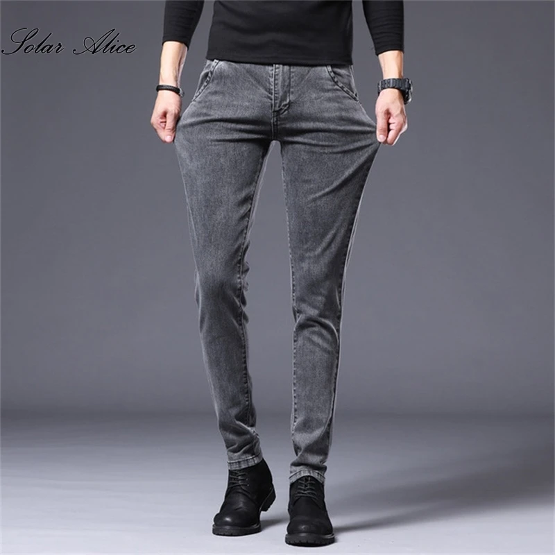 Бесплатная доставка Новинка весна-лето 2021 мужские узкие джинсы эластичные брюки