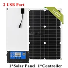Переносное зарядное устройство для солнечной панели, 12 В, 180 Вт, 12, USB-порт, 20 А, ЖК-дисплей, контроллер заряда солнечной батареи, аварийный генератор