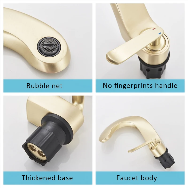 Хромированный Матовый кран для раковины с одним отверстием естественной