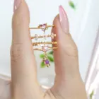 2021 новые модные брендовые ювелирные изделия, элегантные регулируемые кольца с кристаллами в форме сердца для женщин, нежные циркониевые обручальные кольца с цветком