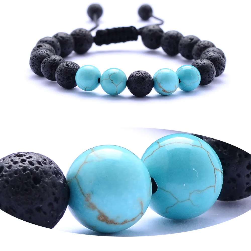 8mm Natural Howlite Black Lava Stone Bracelet DIY Aromatherapy Essential Oil Diffuser Women Men jewelry | Украшения и аксессуары