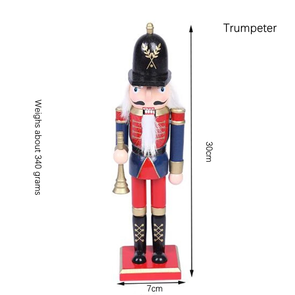

1 piece of 30 cm nutcracker wooden soldier doll crafts ornaments children's toys Christmas decoration pendants Christmas gifts