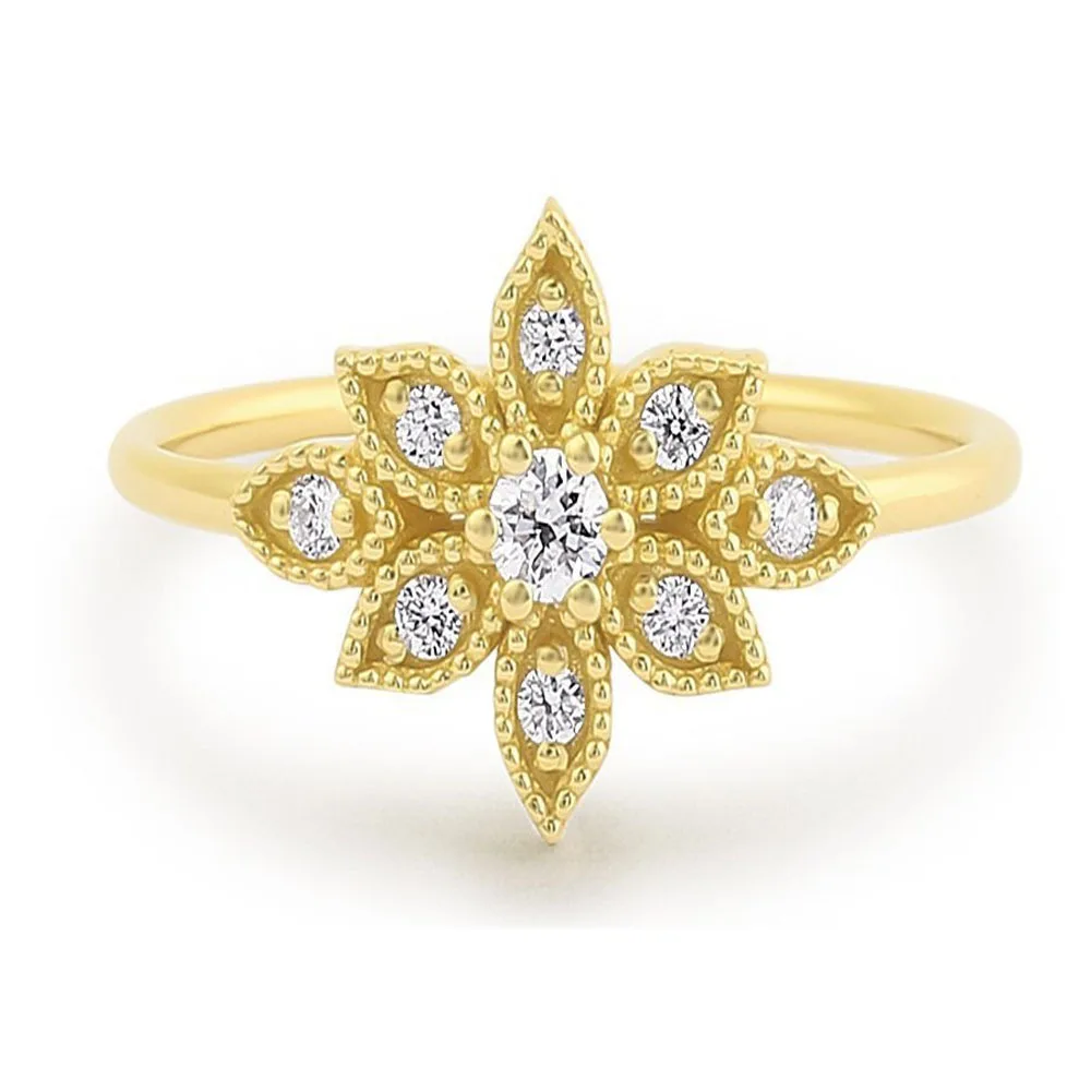Женское кольцо из серебра 925 пробы Anillos 18 К Золотое с солнечным цветком Брендовое