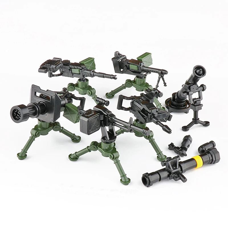 Совместимые строительные блоки WW2 Mlitary Machine Gun армейский спецназ боевой танк