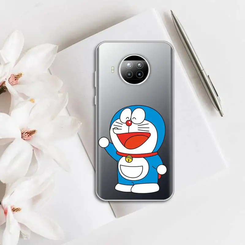 

Doraemon cute cartoon Phone Case Transparent for Xiaomi Redmi note 10 t 8 9 pro lite 11