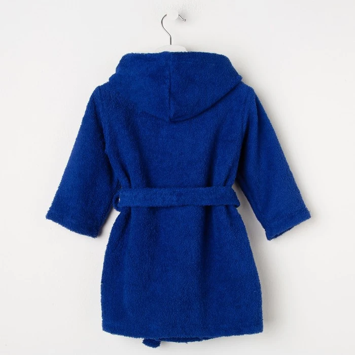 Bathrobe for children size 28 blue 340 g/m2 cotton 100% with AIRO Robes Sleepwear Robe s Clothing Mother Kids |