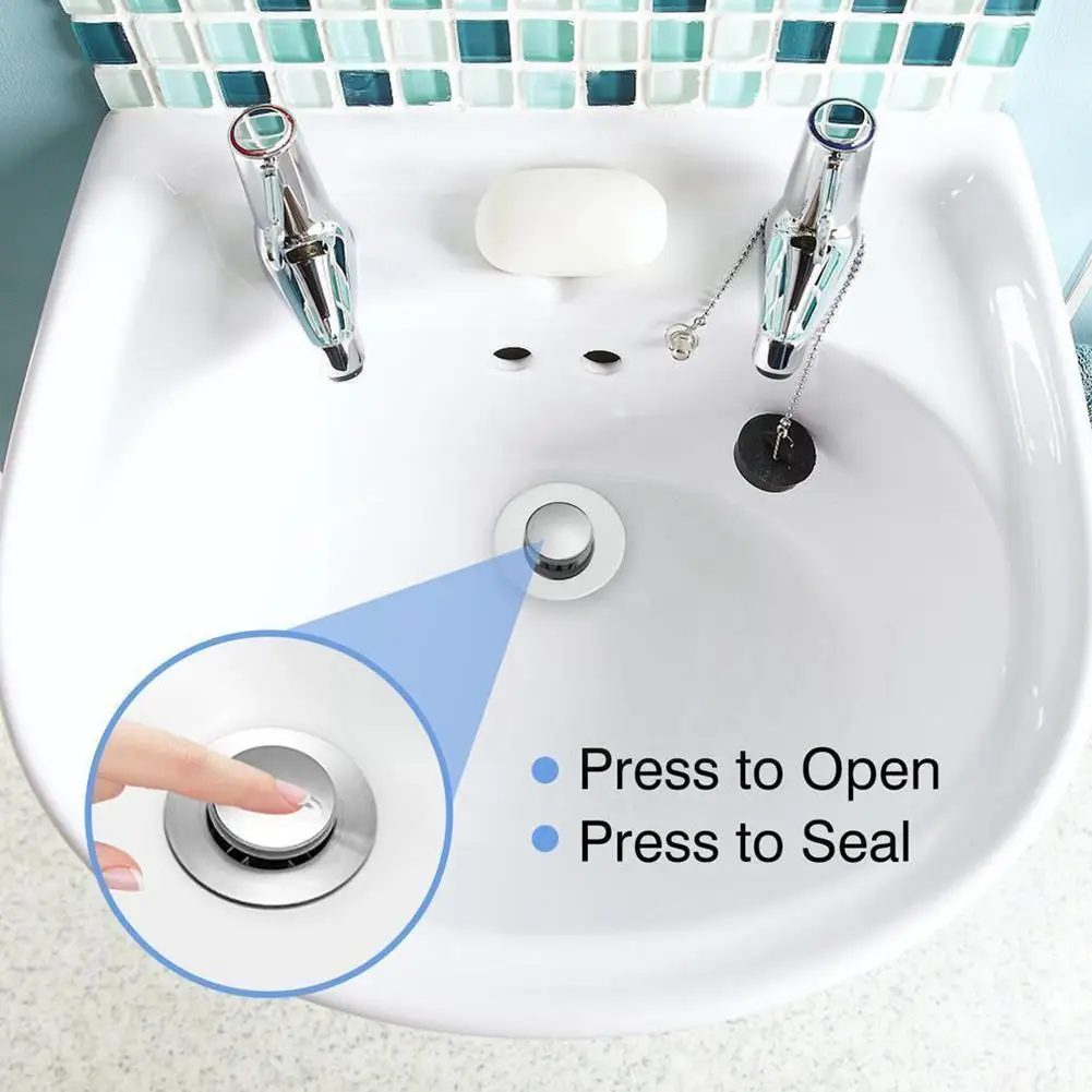 

Universal Basin Up Drain Filter Metal Bounce Core Push-type Strainer Filter Basin Tool Build-in Dropshipping Drain Up U1i9