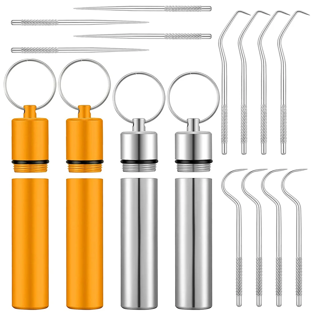 

4 набора, 16 шт. зубочисток, инструменты для чистки зубов из нержавеющей стали (разные цвета)