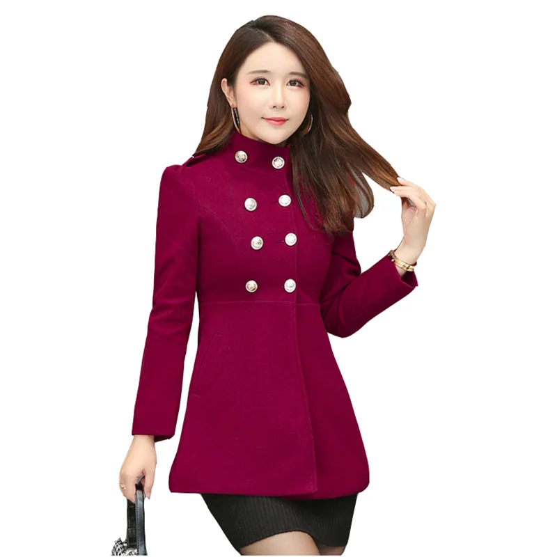 

Autumn and winter woolen coat women's fashion medium long slim women's woolen coats Korean woolen coat women's overcoat